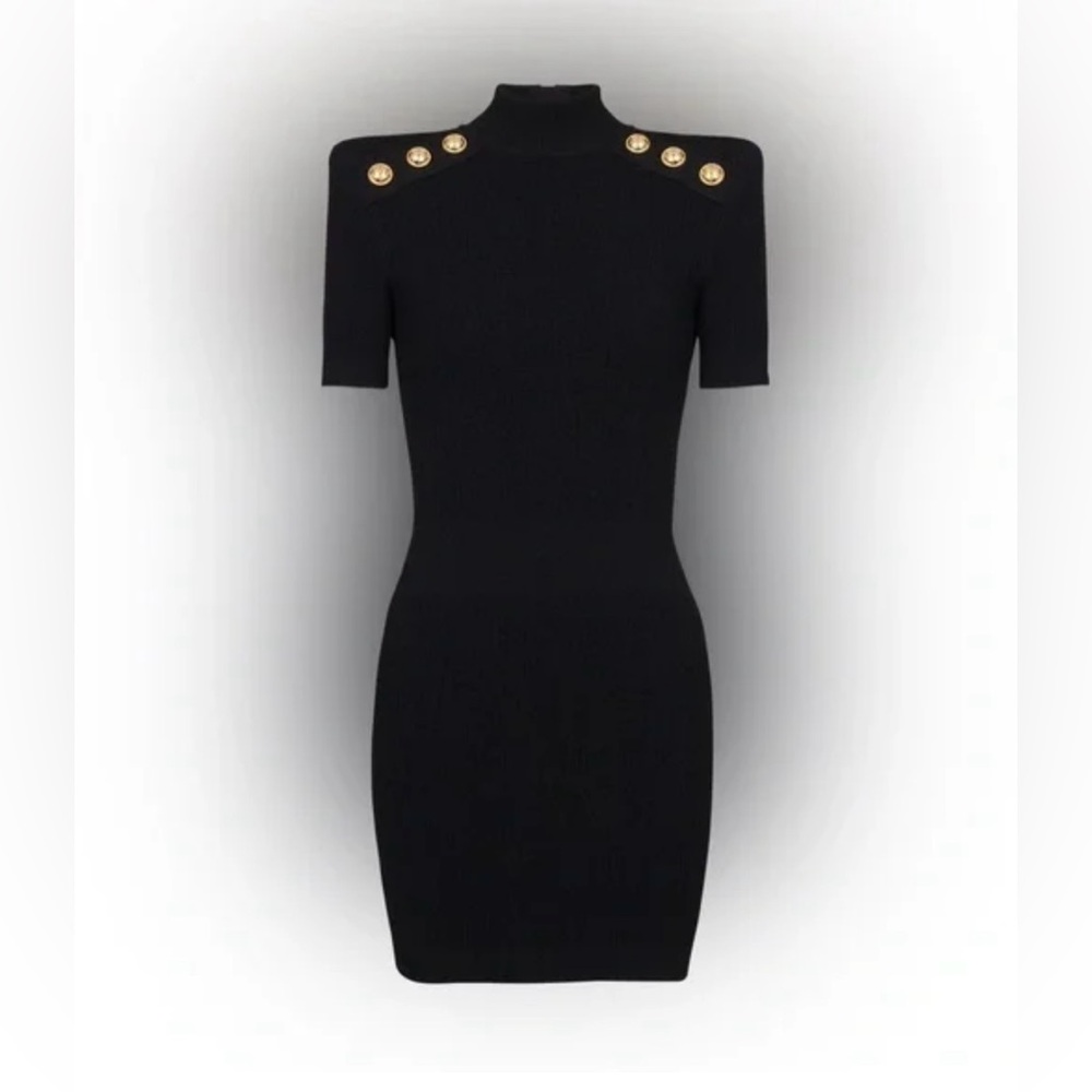 BNWT Balmain Knit Dress with Shoulder Buttons
